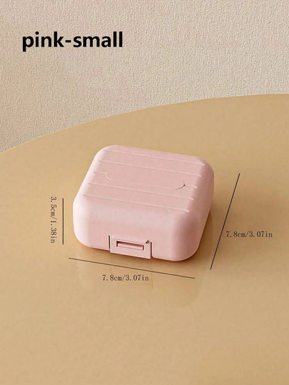 1pc 7-Compartment Portable Travel Mini Pill Case, Waterproof Moisture-Proof Pill Storage Container, Suitable For Storing Medication, Rings And Other Small Items