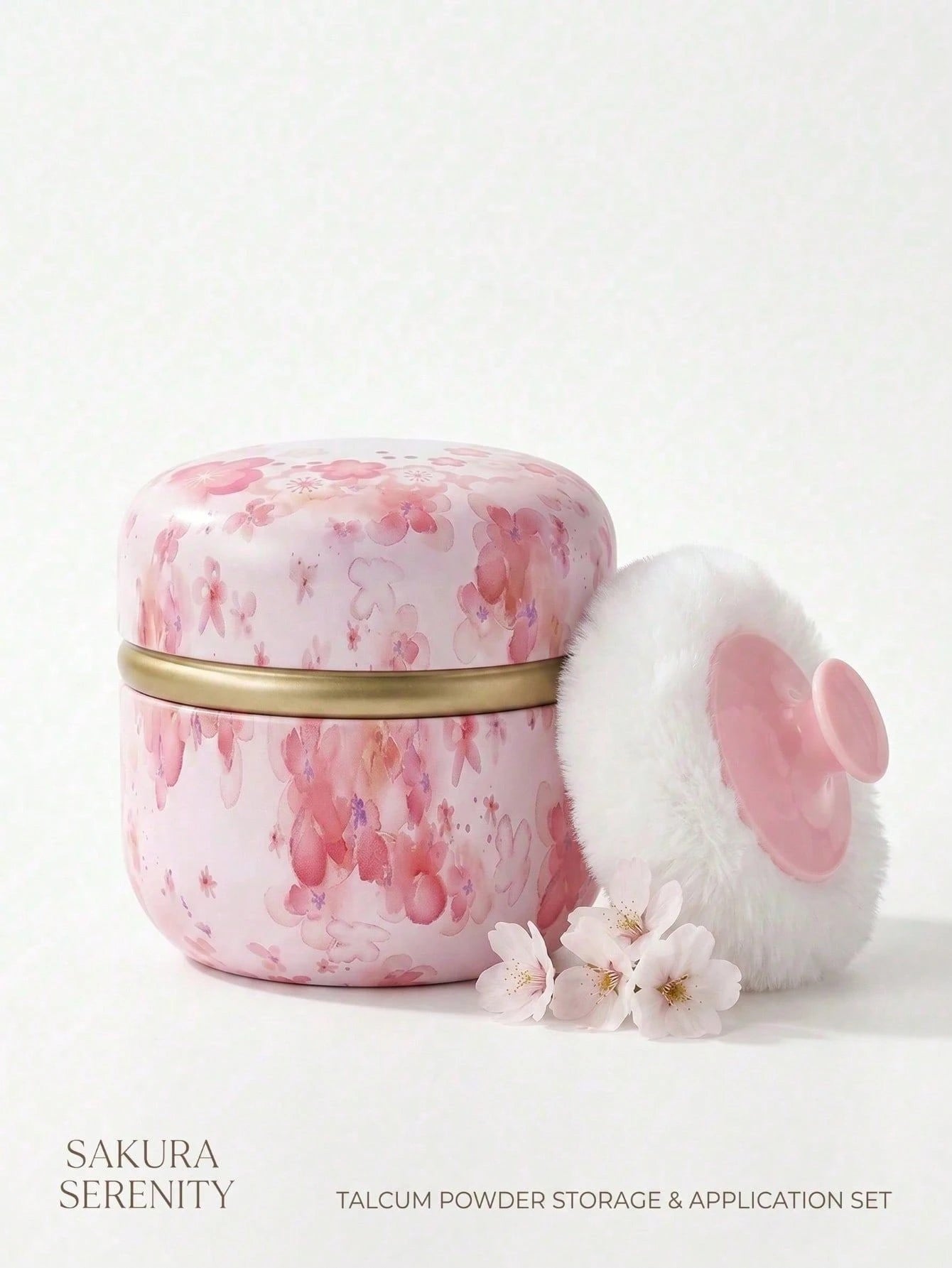 1pc 80g Powder Puff Compact (Powder Not Included), Suitable For Storing Loose Powder, Talcum …Powder, Etc. Puff And Compact Suitable For Bathing And Travel Use, Ideal As Christmas Gift, Holiday Gift