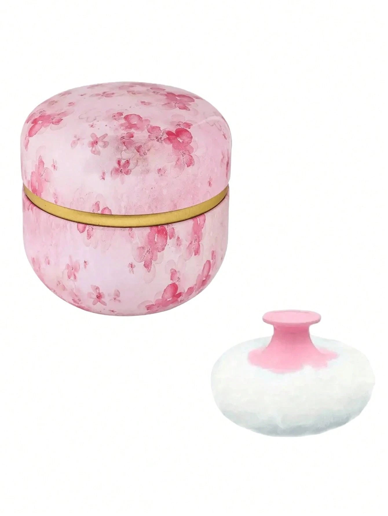 1pc 80g Powder Puff Compact (Powder Not Included), Suitable For Storing Loose Powder, Talcum …Powder, Etc. Puff And Compact Suitable For Bathing And Travel Use, Ideal As Christmas Gift, Holiday Gift
