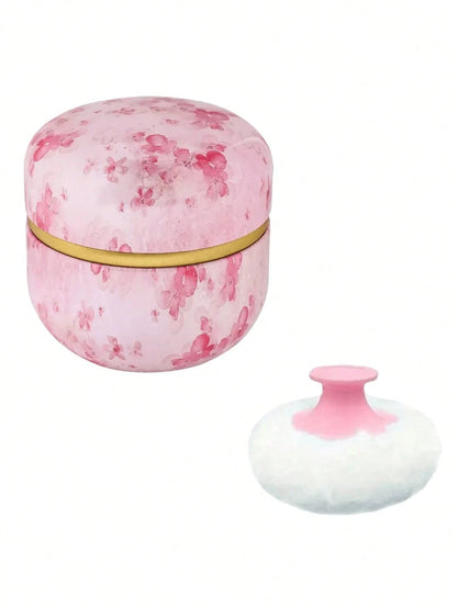 1pc 80g Powder Puff Compact (Powder Not Included), Suitable For Storing Loose Powder, Talcum …Powder, Etc. Puff And Compact Suitable For Bathing And Travel Use, Ideal As Christmas Gift, Holiday Gift