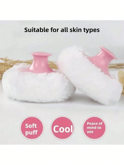 1pc 80g Powder Puff Compact (Powder Not Included), Suitable For Storing Loose Powder, Talcum …Powder, Etc. Puff And Compact Suitable For Bathing And Travel Use, Ideal As Christmas Gift, Holiday Gift