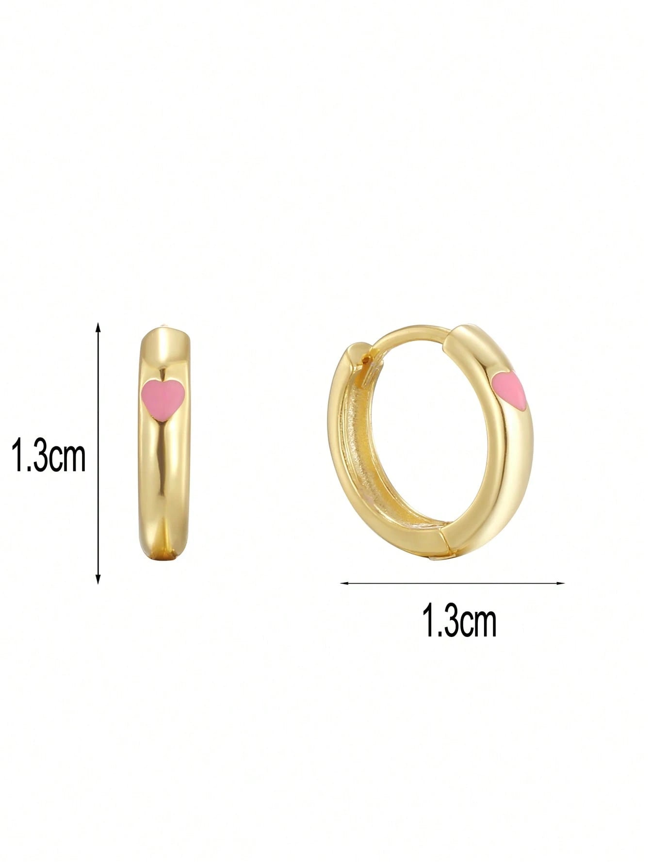 1pc 925 Sterling Silver Low Allergy Pink Heart Hoop Earrings, Minimalist & Cute, Suitable For Daily Wear Or Vacation, Gift For Girls, Friends