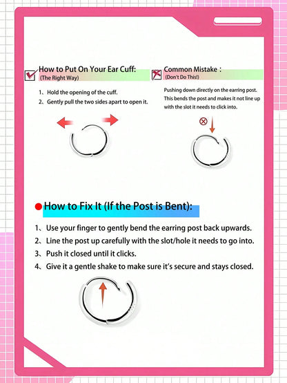 1pc 925 Sterling Silver Low Allergy Pink Heart Hoop Earrings, Minimalist & Cute, Suitable For Daily Wear Or Vacation, Gift For Girls, Friends