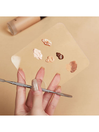 1pc Acrylic Cosmetic Palette With Hole, Transparent Makeup Mixing Palette,Makeup,Cheap,Room Decor,Vanity,Travel,Bedroom,Makeup Accessories,Cheap,Stocking Stuffers,Makeup,Makeup Tools,Cheap Stuff,Gifts