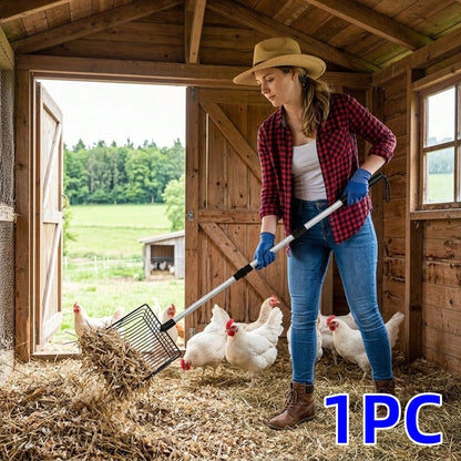 1pc Adjustable Cleaner, 3-In-1 Sieve Shovel, For Removing Poultry Droppings, Non-Stick Metal Shovel, Easily Sift Bedding, Sand And Wood Shavings