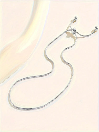 1pc Adjustable Fashion Minimalist Snake Bone Anklet, Suitable For Daily Wear Or Party Jewelry