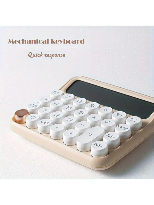 1pc, Aesthetic Calculator Desktop 12 Digit With Large LCD Display, Candy Color Calculator Big Buttons, Sensitive Buttons, Calculator Office, Flexible Keyboard Calculator<Shipment Without Battery> Back