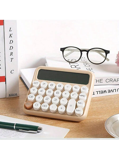 1pc, Aesthetic Calculator Desktop 12 Digit With Large LCD Display, Candy Color Calculator Big Buttons, Sensitive Buttons, Calculator Office, Flexible Keyboard Calculator<Shipment Without Battery> Back