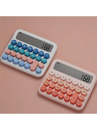 1pc, Aesthetic Calculator Desktop 12 Digit With Large LCD Display, Candy Color Calculator Big Buttons, Sensitive Buttons, Calculator Office, Flexible Keyboard Calculator<Shipment Without Battery> Back