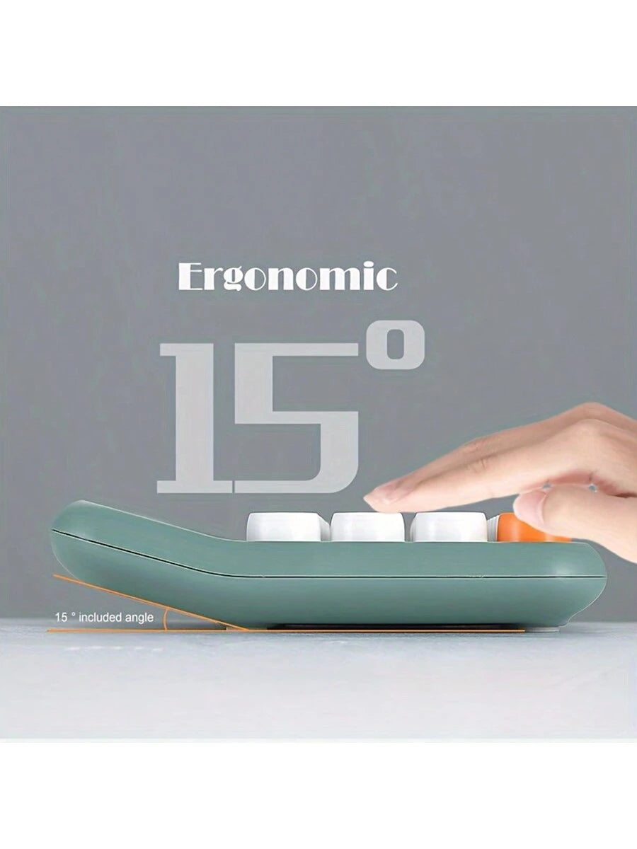 1pc, Aesthetic Calculator Desktop 12 Digit With Large LCD Display, Candy Color Calculator Big Buttons, Sensitive Buttons, Calculator Office, Flexible Keyboard Calculator<Shipment Without Battery> Back