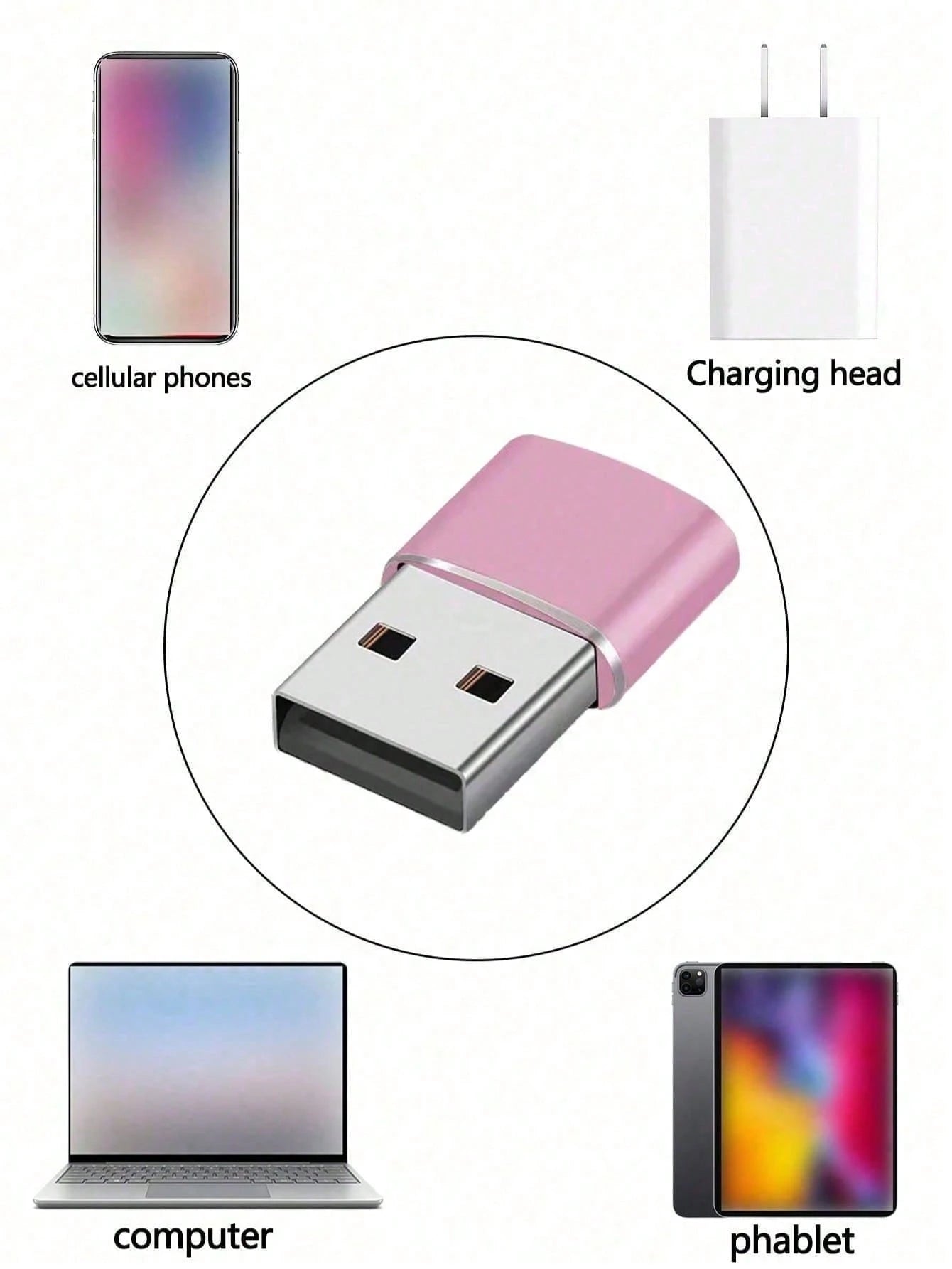 1pc Aluminum Alloy High-Glossy Type-C To USB Adapter, Compatible With Smartphones, Computers, Car Chargers, PD Data Cables, USB Hubs, Fast Charging Adapter