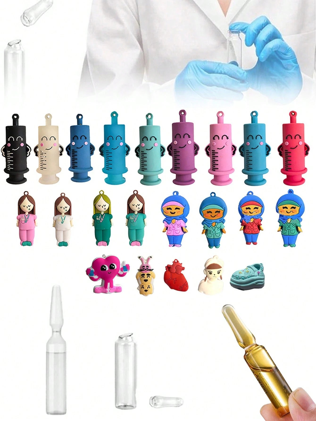 1pc Ampoule Opener Keychain, Syringe Shaped Cutter, Nurse/Doctor Ampoule Opening Assist Tool, Bottle Breaker- Can Be Used As A Keychain, Backpack Charm, Car Keychain, Bag Accessory Or Decoration. Sui