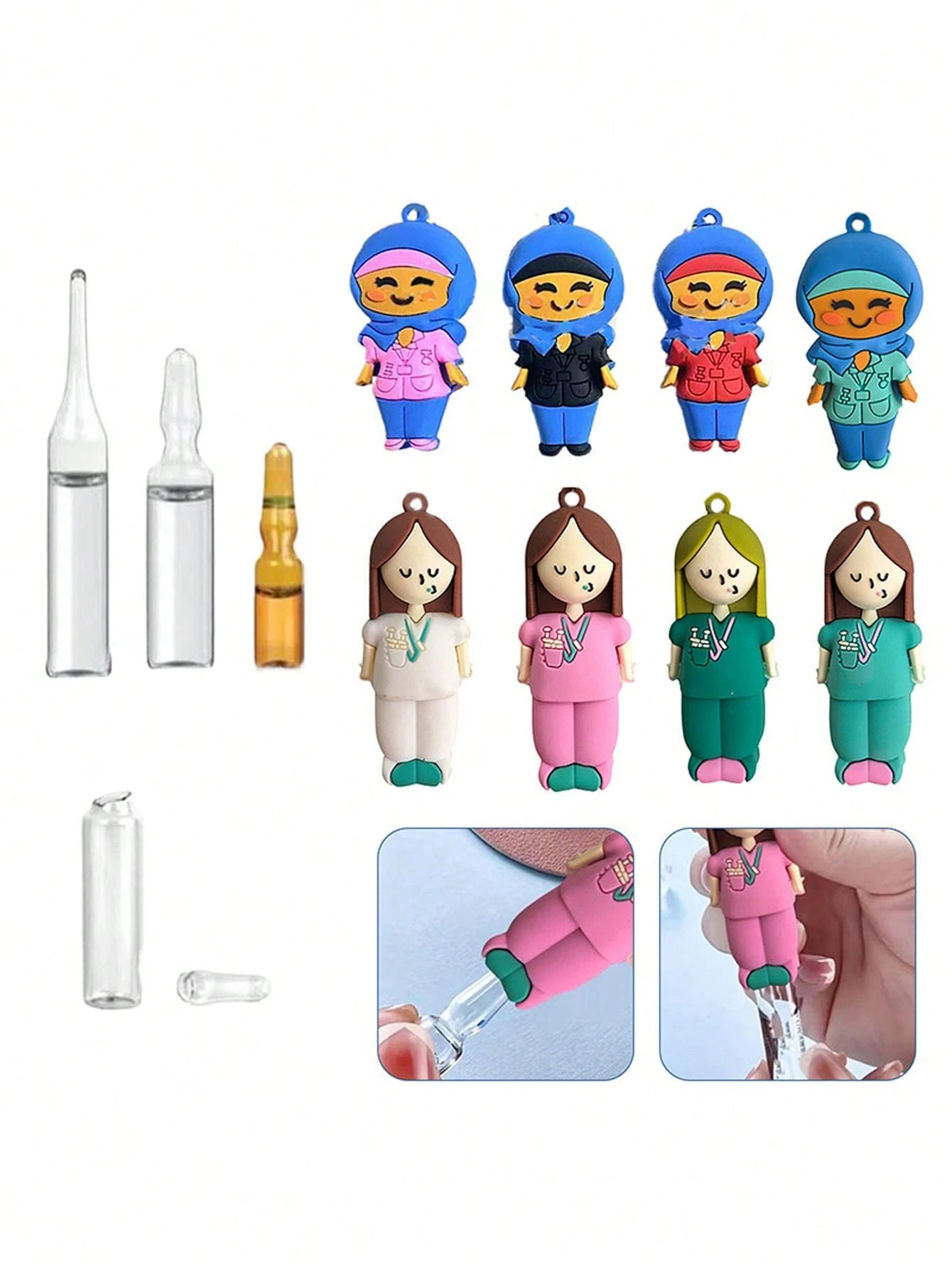 1pc Ampoule Opener Keychain, Syringe Shaped Cutter, Nurse/Doctor Ampoule Opening Assist Tool, Bottle Breaker- Can Be Used As A Keychain, Backpack Charm, Car Keychain, Bag Accessory Or Decoration. Sui