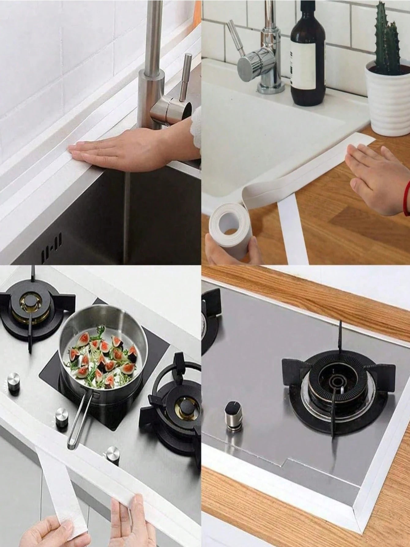 1pc Anti-Mold PVC Waterproof Sealing Tape, Self-Adhesive Sink Crack Sealing Tape, Kitchen & Bathroom Bathtub Edge Sealing Tape