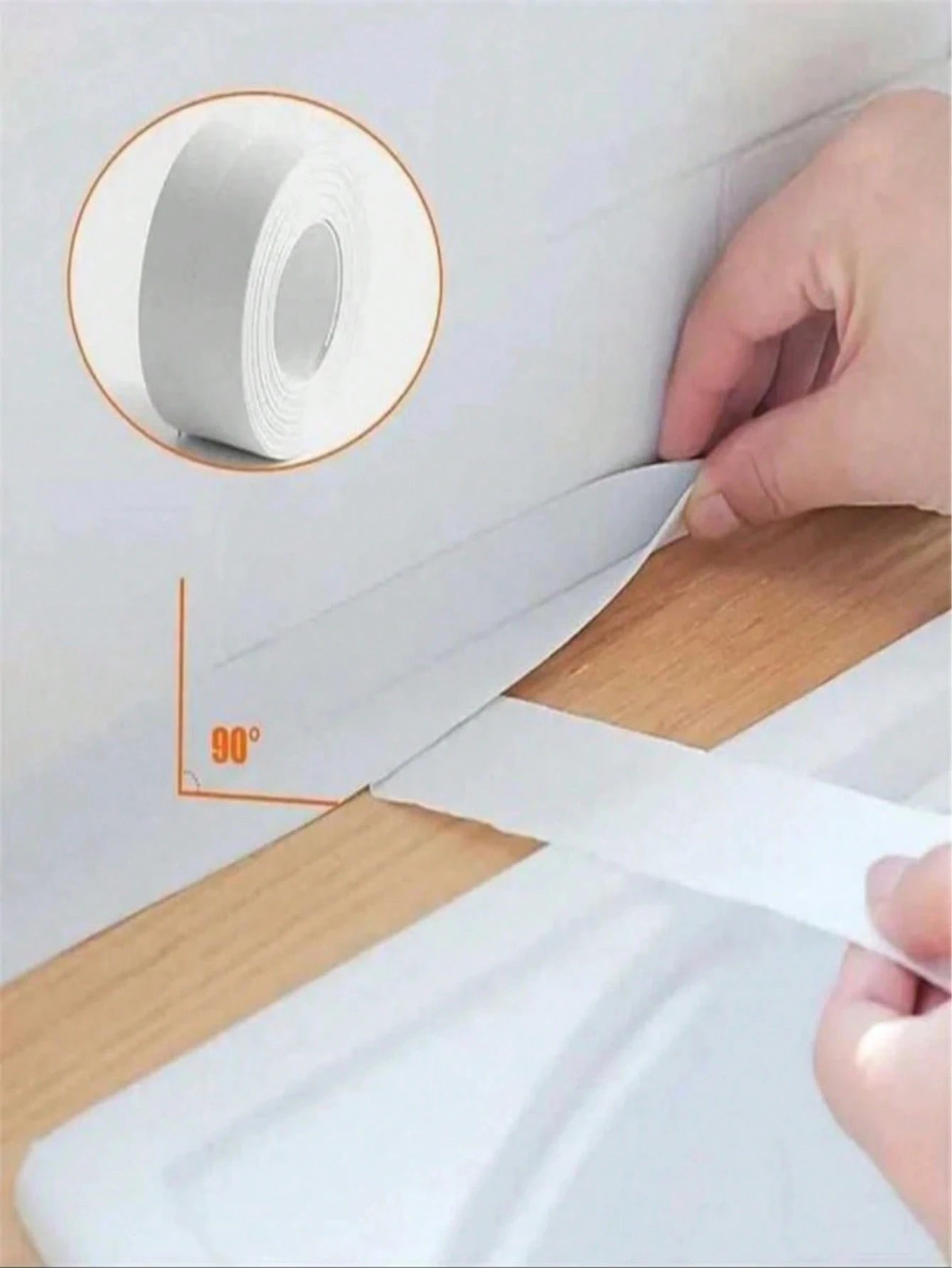 1pc Anti-Mold PVC Waterproof Sealing Tape, Self-Adhesive Sink Crack Sealing Tape, Kitchen & Bathroom Bathtub Edge Sealing Tape