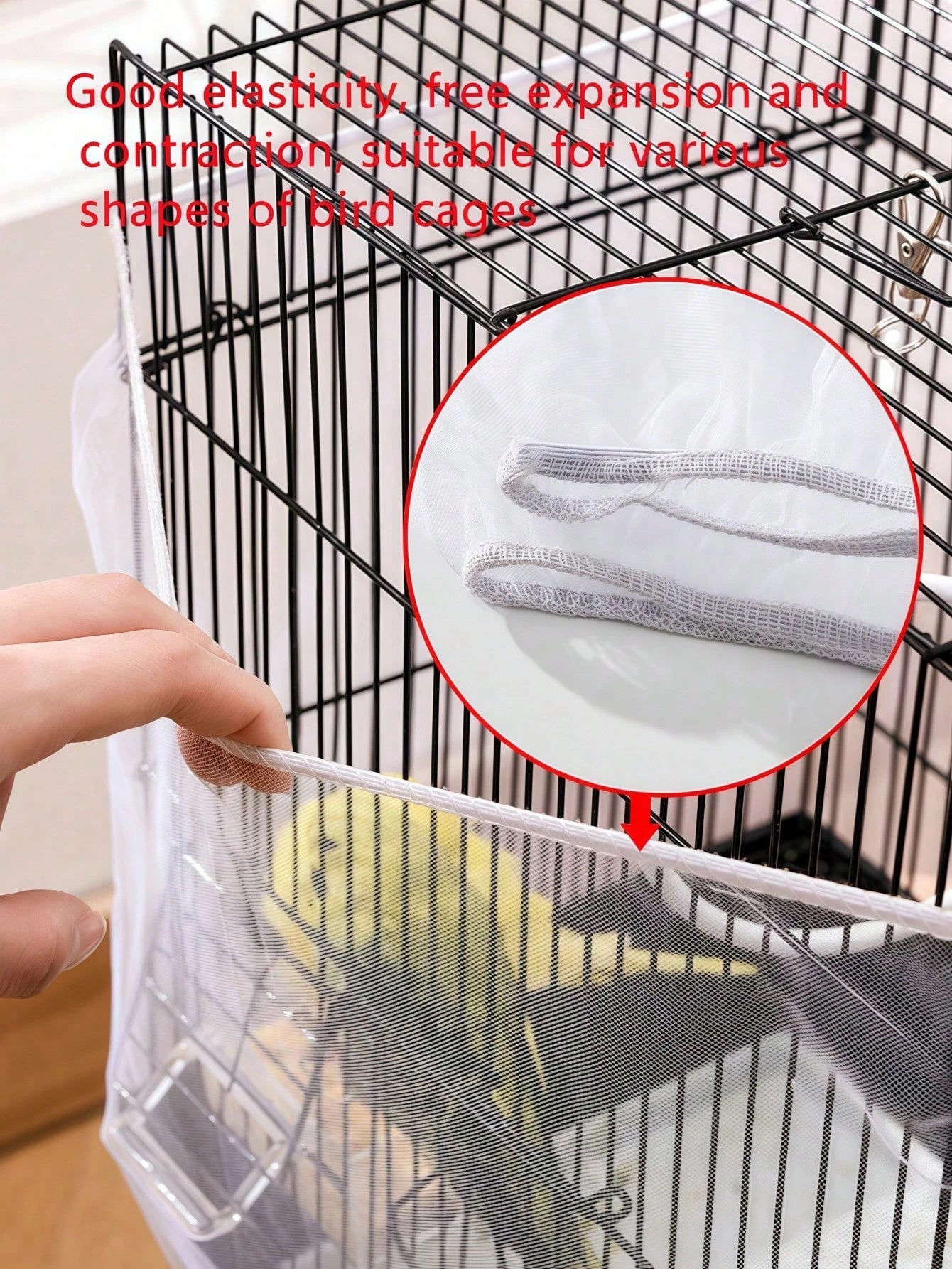 1pc Anti-Splash Shaping Mesh Cage Cover For Birds