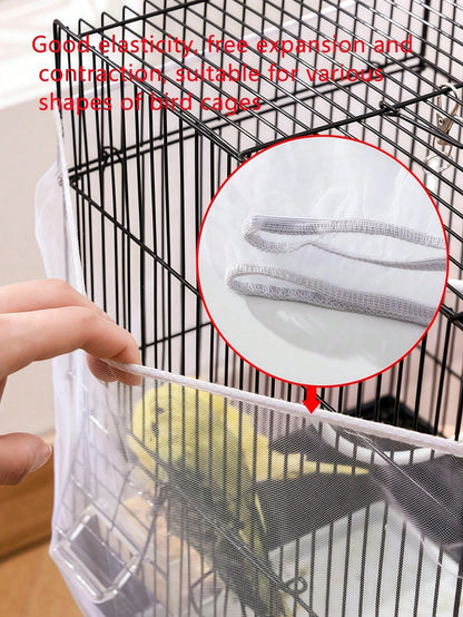 1pc Anti-Splash Shaping Mesh Cage Cover For Birds