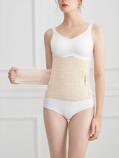 1pc Apricot-Color 4 Adjustable Fasteners Postpartum Belly Wrap, Suitable For Postpartum Mothers (Both Vaginal And Cesarean Delivery) To Wear For Tummy Control