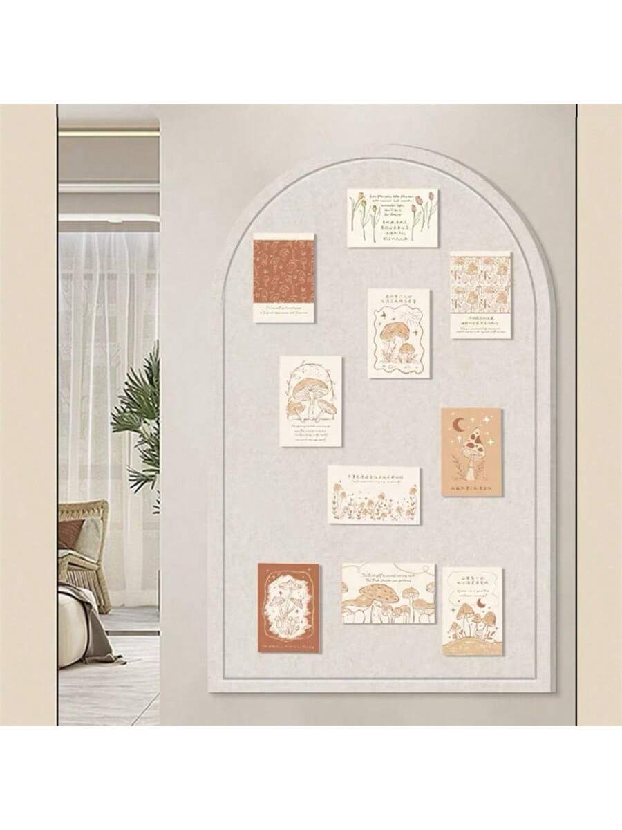 1pc Arched Decorative Board, No-Drill Felt Bulletin Board, Multipurpose Wall Decor & Message Board