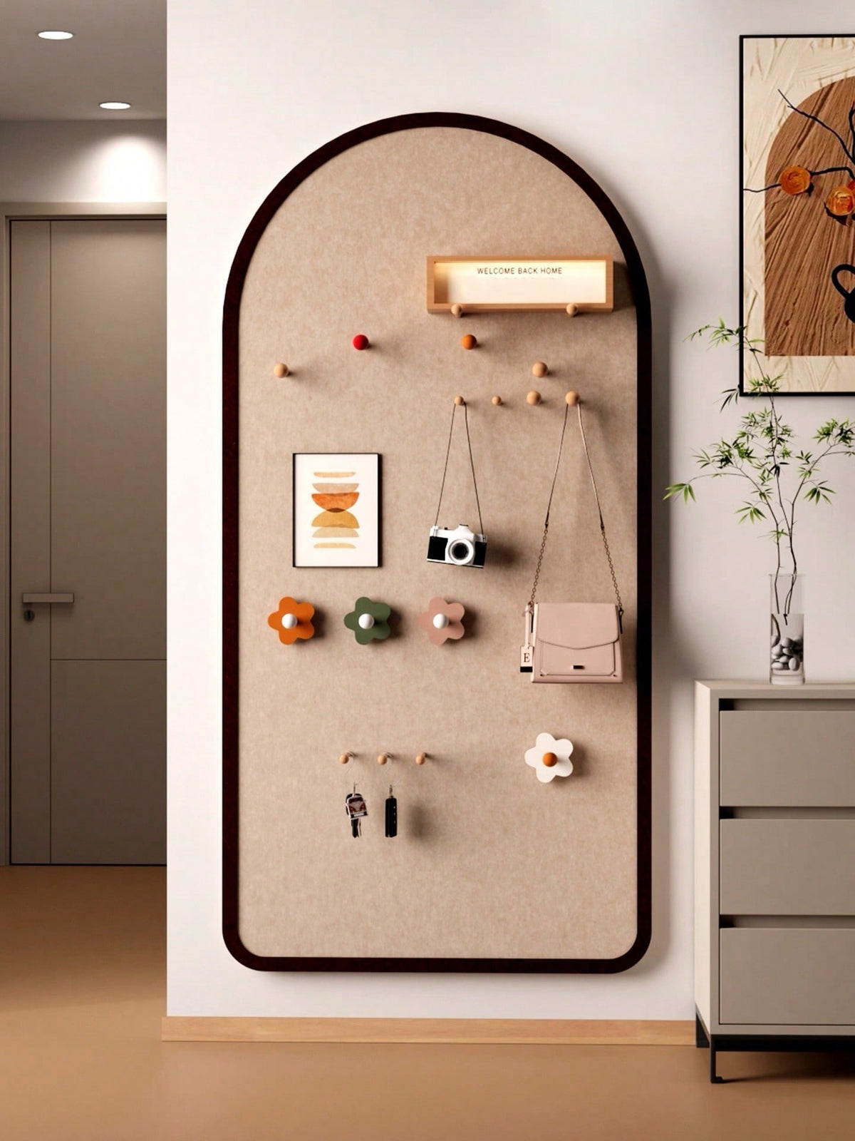 1pc Arched Message Board, Office Culture Display Wall, Home Photo Display Wall, Back To School