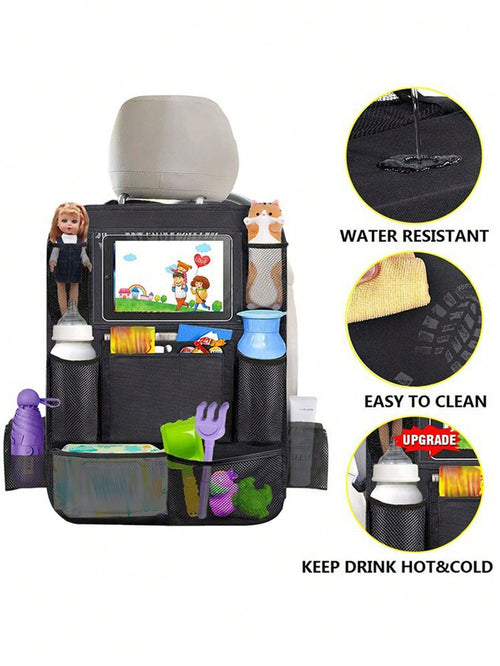1pc Baby Car Real Seat Storage Bag, Toddler Boy And Girl Vehicle Seat Back Storage Bags, Baby Stuff,Camping Supplies,Travel Accessories,Baby Needs,Baby Essentials,Baby Toys And Foods Container,Mul