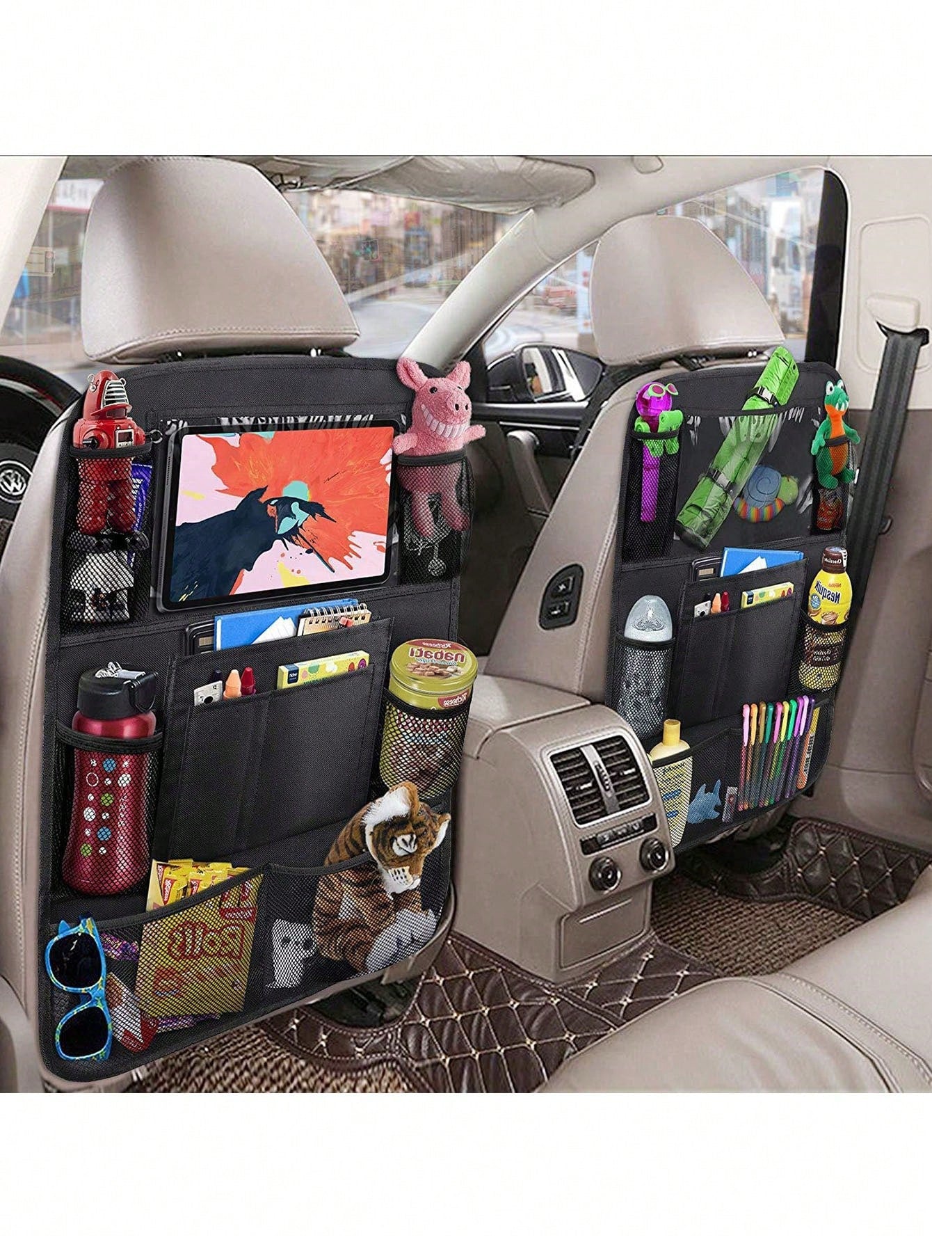 1pc Baby Car Real Seat Storage Bag, Toddler Boy And Girl Vehicle Seat Back Storage Bags, Baby Stuff,Camping Supplies,Travel Accessories,Baby Needs,Baby Essentials,Baby Toys And Foods Container,Mul