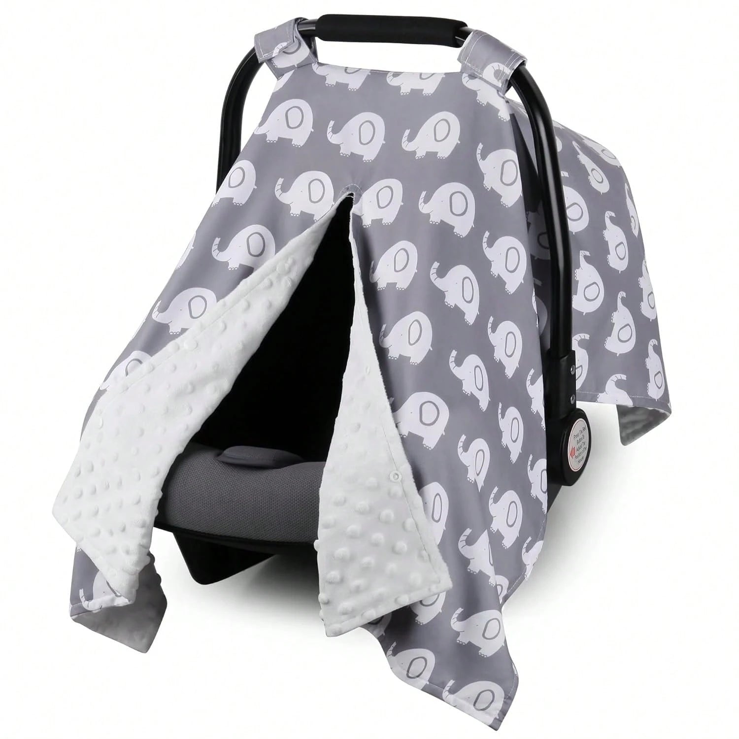 1pc Baby Car Seat Canopy, Super Soft Plush Car Seat Cover With Peekaboo Hole, Convenient For Nursing, Also Can Be Used As A Soft Blanket For Infants And Toddlers