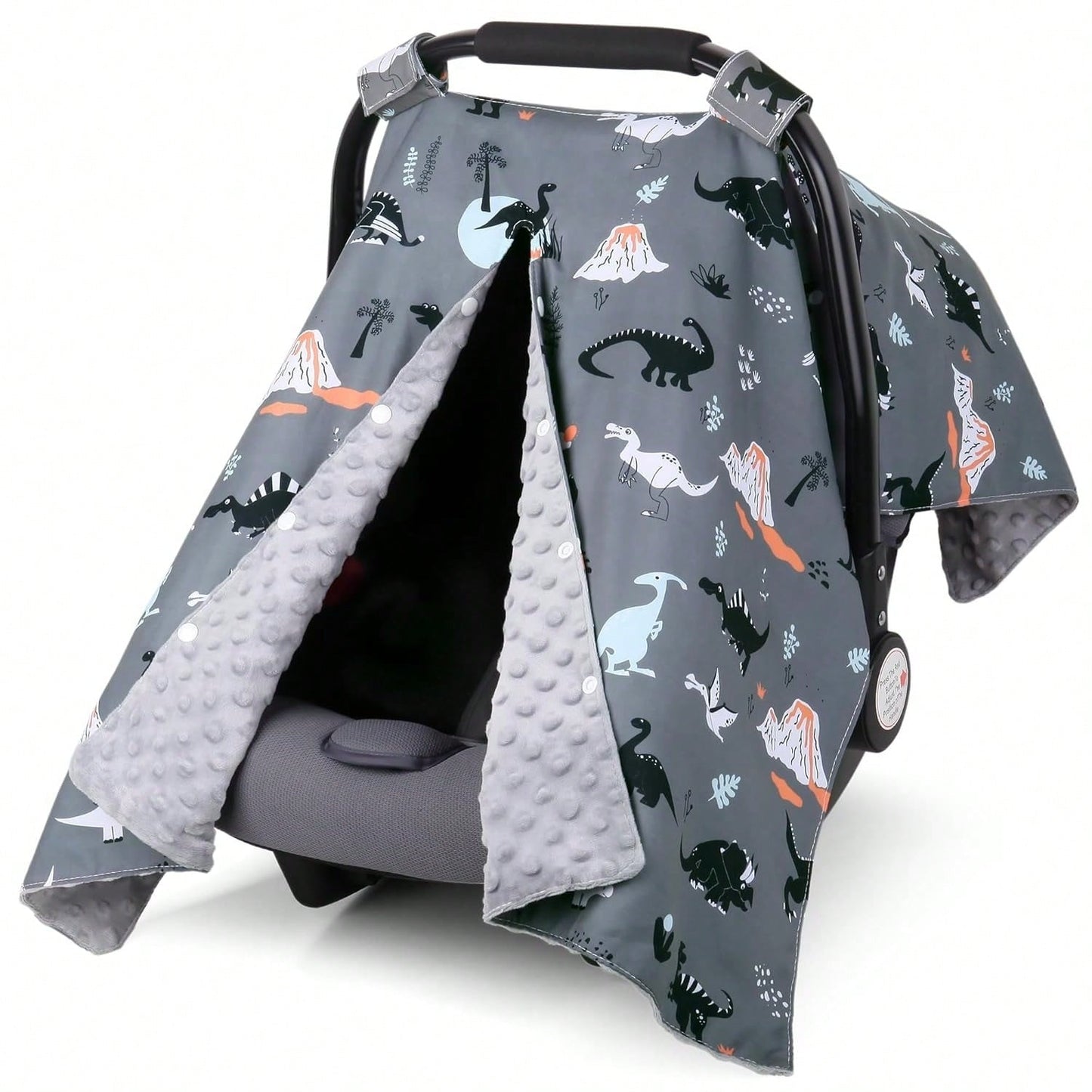 1pc Baby Car Seat Canopy, Super Soft Plush Car Seat Cover With Peekaboo Hole, Convenient For Nursing, Also Can Be Used As A Soft Blanket For Infants And Toddlers