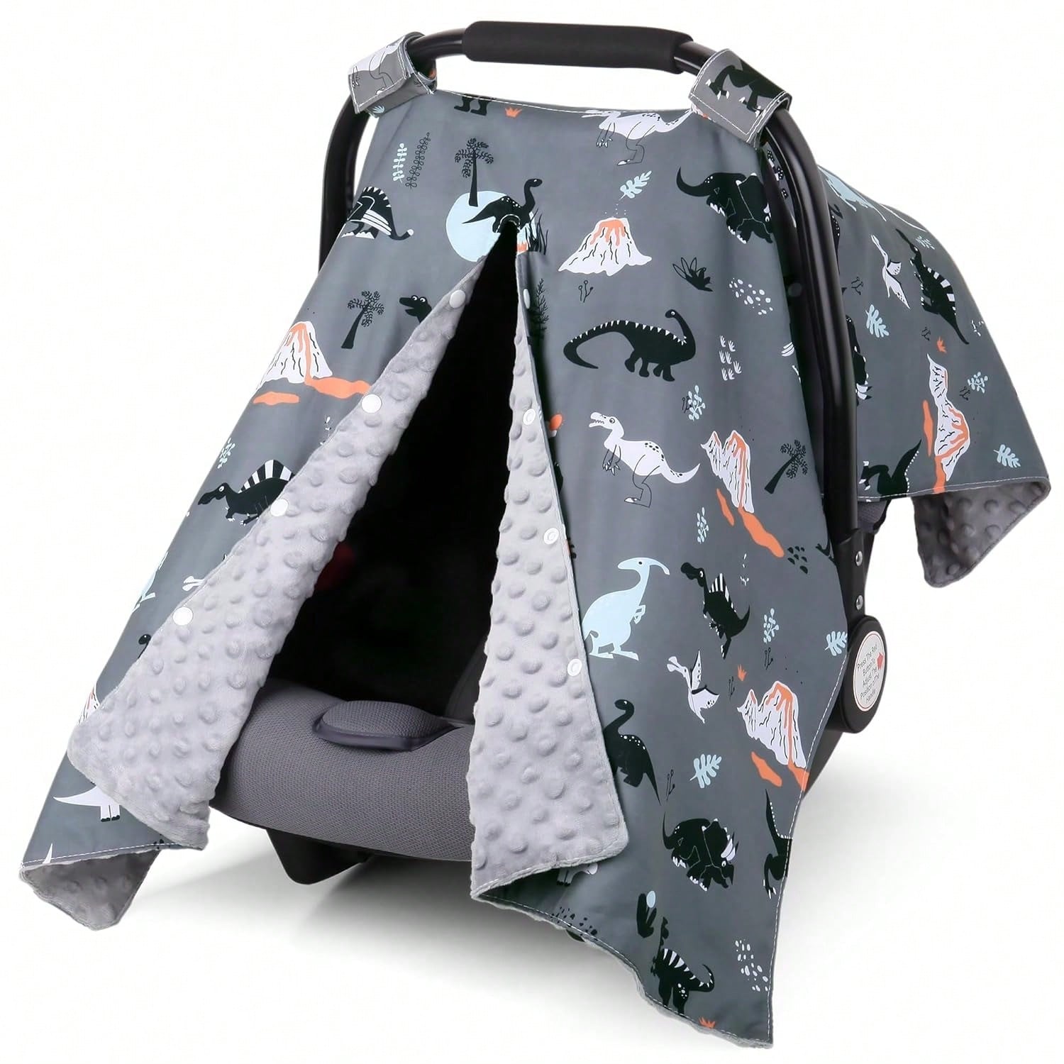 1pc Baby Car Seat Canopy, Super Soft Plush Car Seat Cover With Peekaboo Hole, Convenient For Nursing, Also Can Be Used As A Soft Blanket For Infants And Toddlers