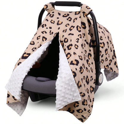 1pc Baby Car Seat Canopy, Super Soft Plush Car Seat Cover With Peekaboo Hole, Convenient For Nursing, Also Can Be Used As A Soft Blanket For Infants And Toddlers