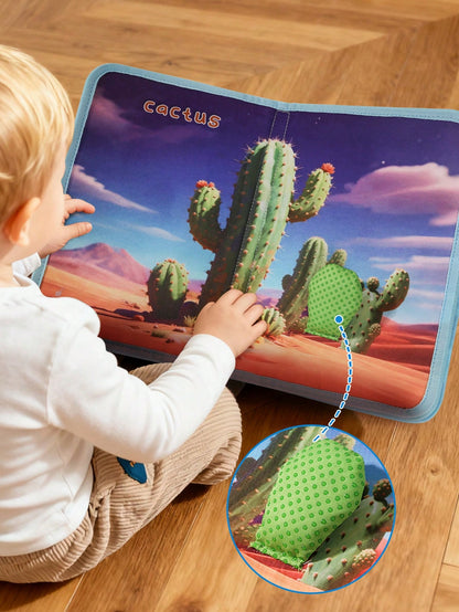 1pc Baby Educational Sensory Fruit & Plant Touch And Feel Book, Montessori-Inspired Realistic Fabric Interactive Cognition Book For Boys & Girls, Back To School, Halloween, Christmas Gift, Baby Toy, C
