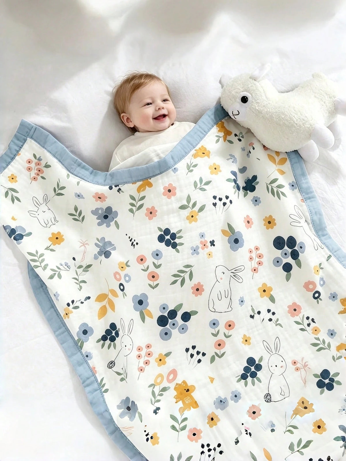 1pc Baby Gauze Blanket Neutral Boy Girl Bath Towel Super Soft Baby Bed Blanket Receiving Blanket Newborn Toddler Stroller Blanket Crib Blanket With Animal Print And Soothing Bumps