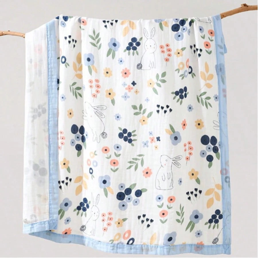 1pc Baby Gauze Blanket Neutral Boy Girl Bath Towel Super Soft Baby Bed Blanket Receiving Blanket Newborn Toddler Stroller Blanket Crib Blanket With Animal Print And Soothing Bumps