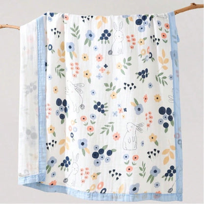 1pc Baby Gauze Blanket Neutral Boy Girl Bath Towel Super Soft Baby Bed Blanket Receiving Blanket Newborn Toddler Stroller Blanket Crib Blanket With Animal Print And Soothing Bumps