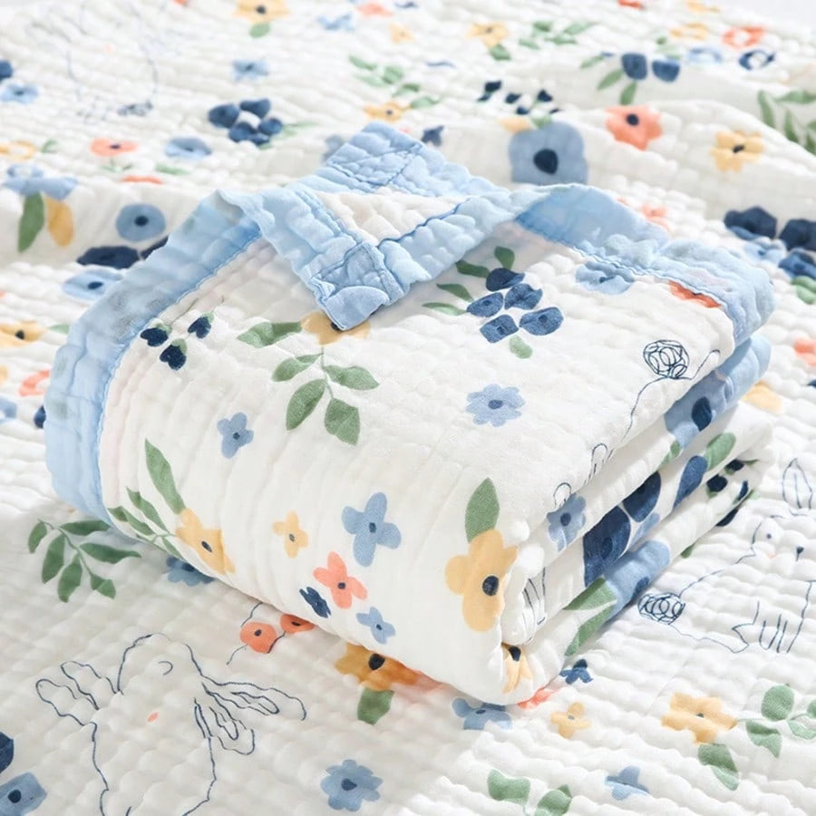 1pc Baby Gauze Blanket Neutral Boy Girl Bath Towel Super Soft Baby Bed Blanket Receiving Blanket Newborn Toddler Stroller Blanket Crib Blanket With Animal Print And Soothing Bumps