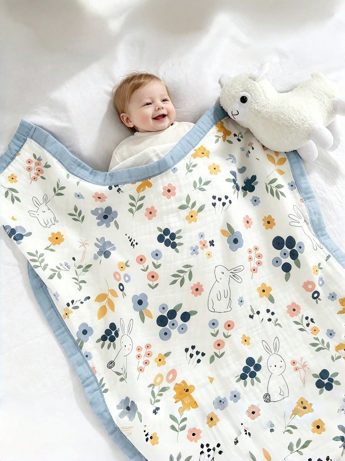 1pc Baby Gauze Blanket Neutral Boy Girl Bath Towel Super Soft Baby Bed Blanket Receiving Blanket Newborn Toddler Stroller Blanket Crib Blanket With Animal Print And Soothing Bumps