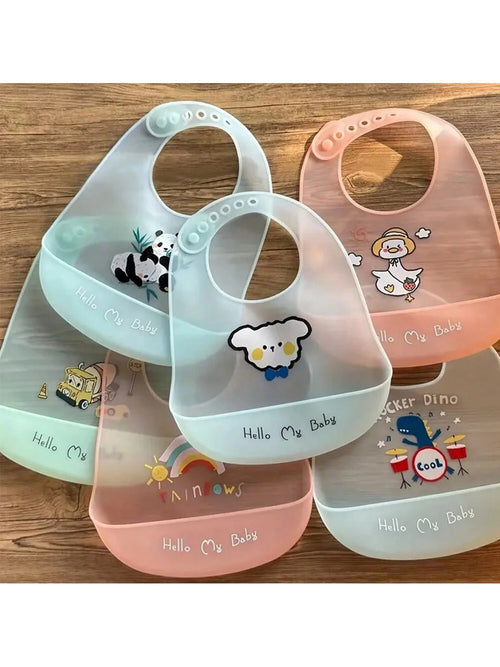 1pc Baby Silicone Bib, Lightweight Infant Feeding Drool Bib, Summer