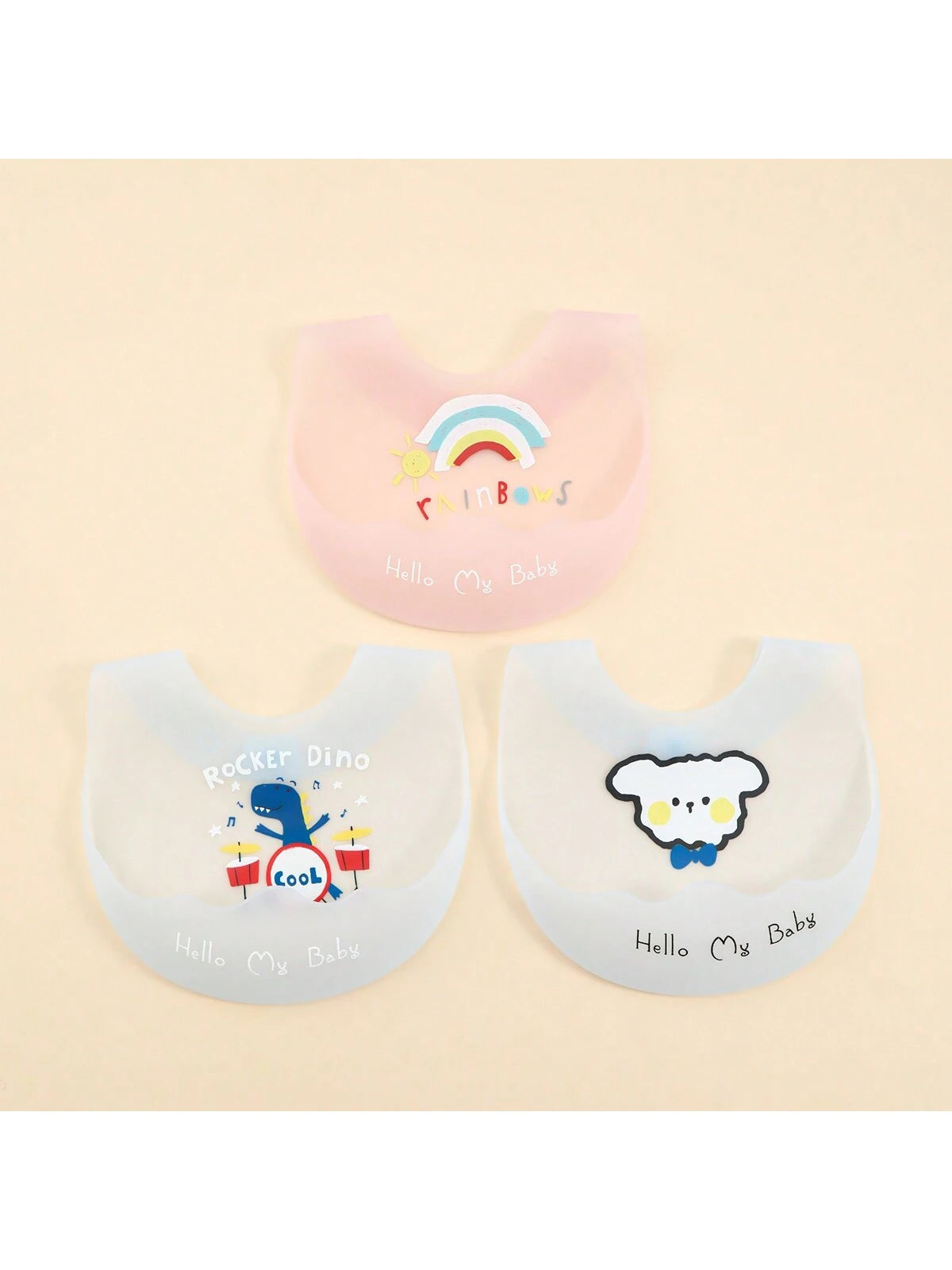1pc Baby Silicone Bib, Lightweight Infant Feeding Drool Bib, Summer