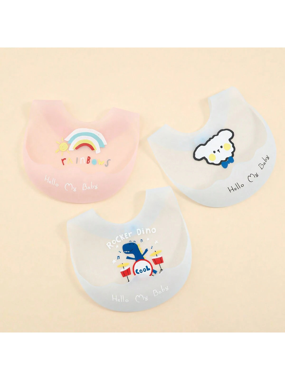 1pc Baby Silicone Bib, Lightweight Infant Feeding Drool Bib, Summer
