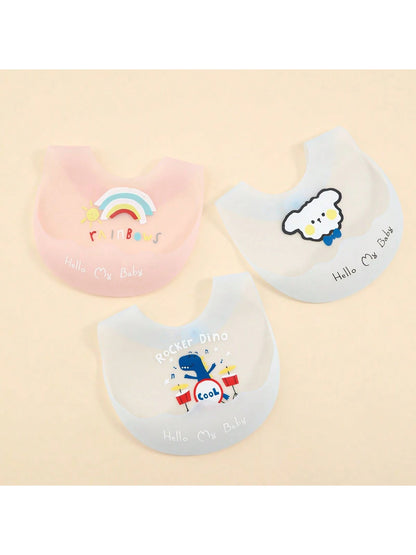 1pc Baby Silicone Bib, Lightweight Infant Feeding Drool Bib, Summer