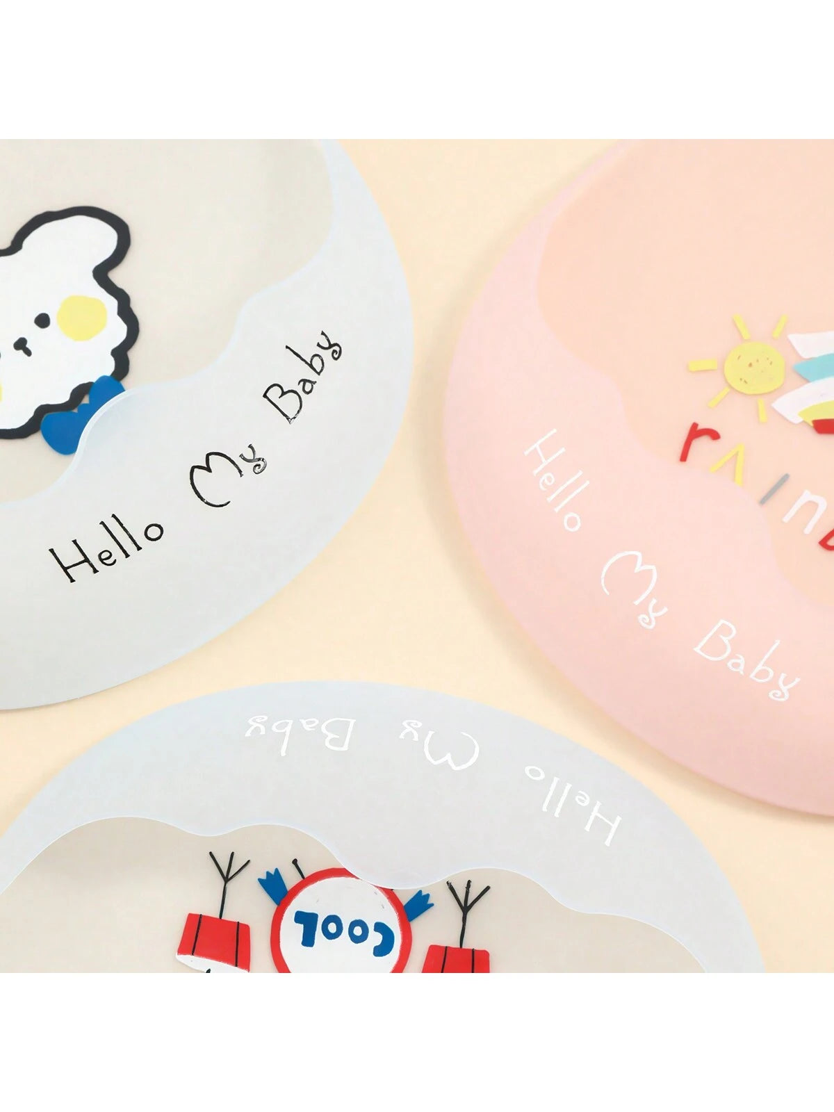 1pc Baby Silicone Bib, Lightweight Infant Feeding Drool Bib, Summer