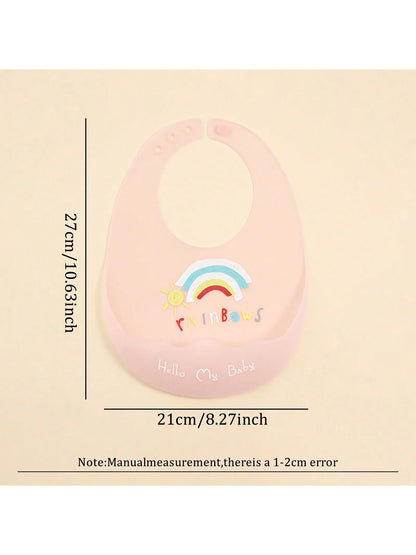 1pc Baby Silicone Bib, Lightweight Infant Feeding Drool Bib, Summer
