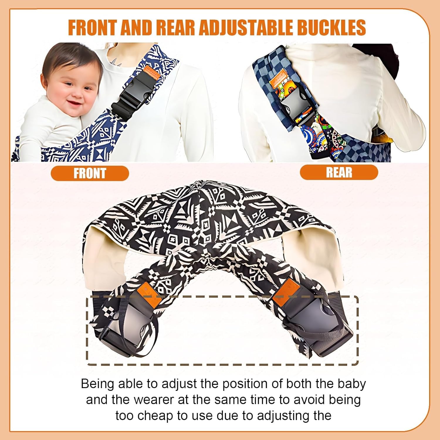 1pc Baby Sling Carrier, Toddler Carrier, New Baby Sling, Portable And Lightweight Sling, Non-Slip Hip Seat Carrying Multi-Purpose Baby Carrier Crossbody Style Adjustable Size Machine Washable Easy For