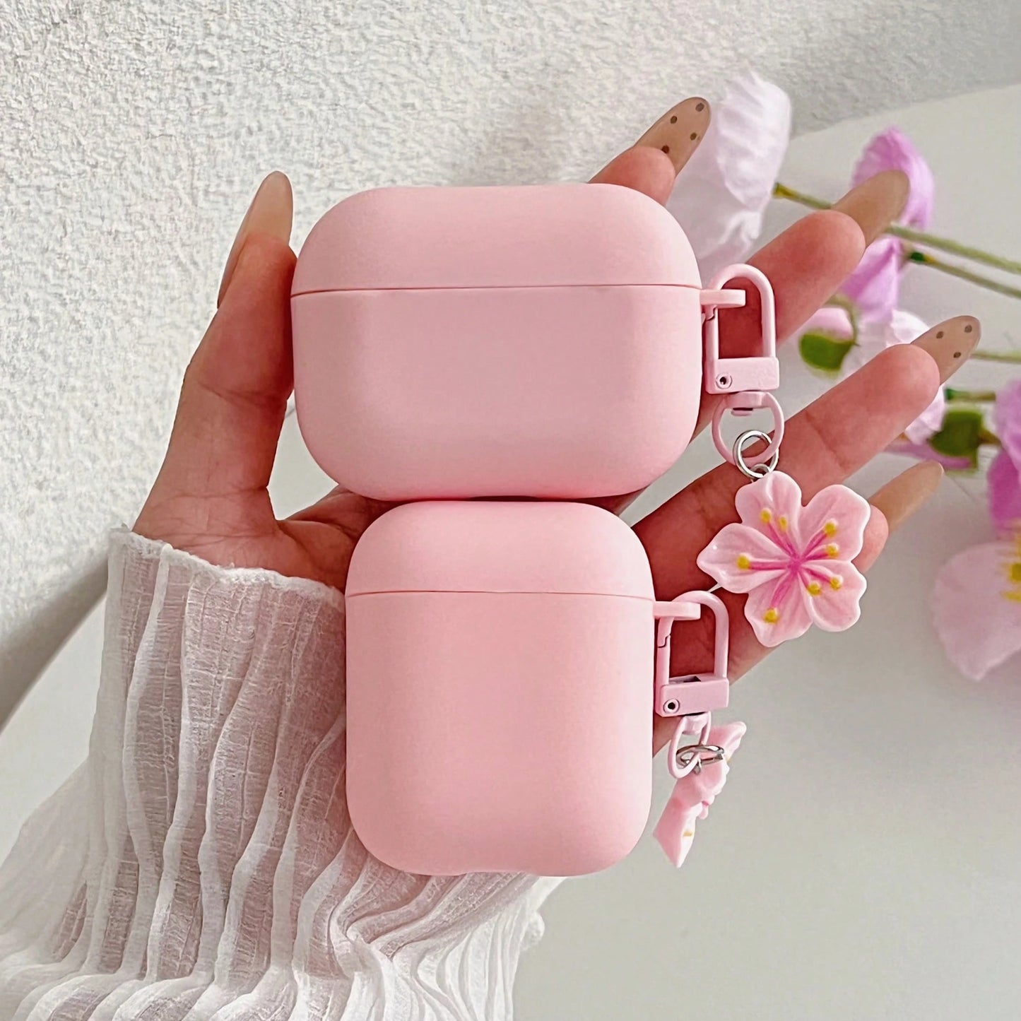 1pc Black And White Floral Chain Earphone Case Compatible With IPhone, For AirPods 1/2, For AirPods 3/Pro/Pro 2 Wireless TPU Earphone Protective Cover Compatible, Boyfriend/Girlfriend Gift, For AirPod