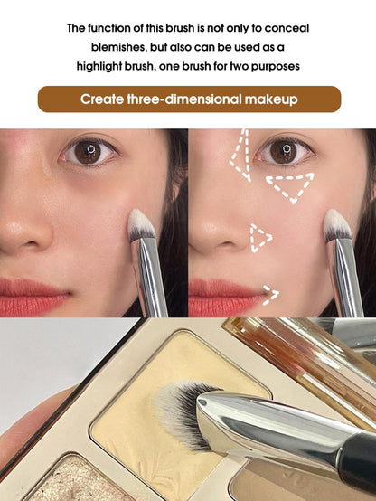 1pc Black Triangular Concealer Brush For Acne, Dark Circles, Tear Troughs, Highlighting And Detailing,Foundation Brush,Concealer Brush,Blush Brush,Contour Brush,Blush Brush,Bronzer Brush,Powder Brush