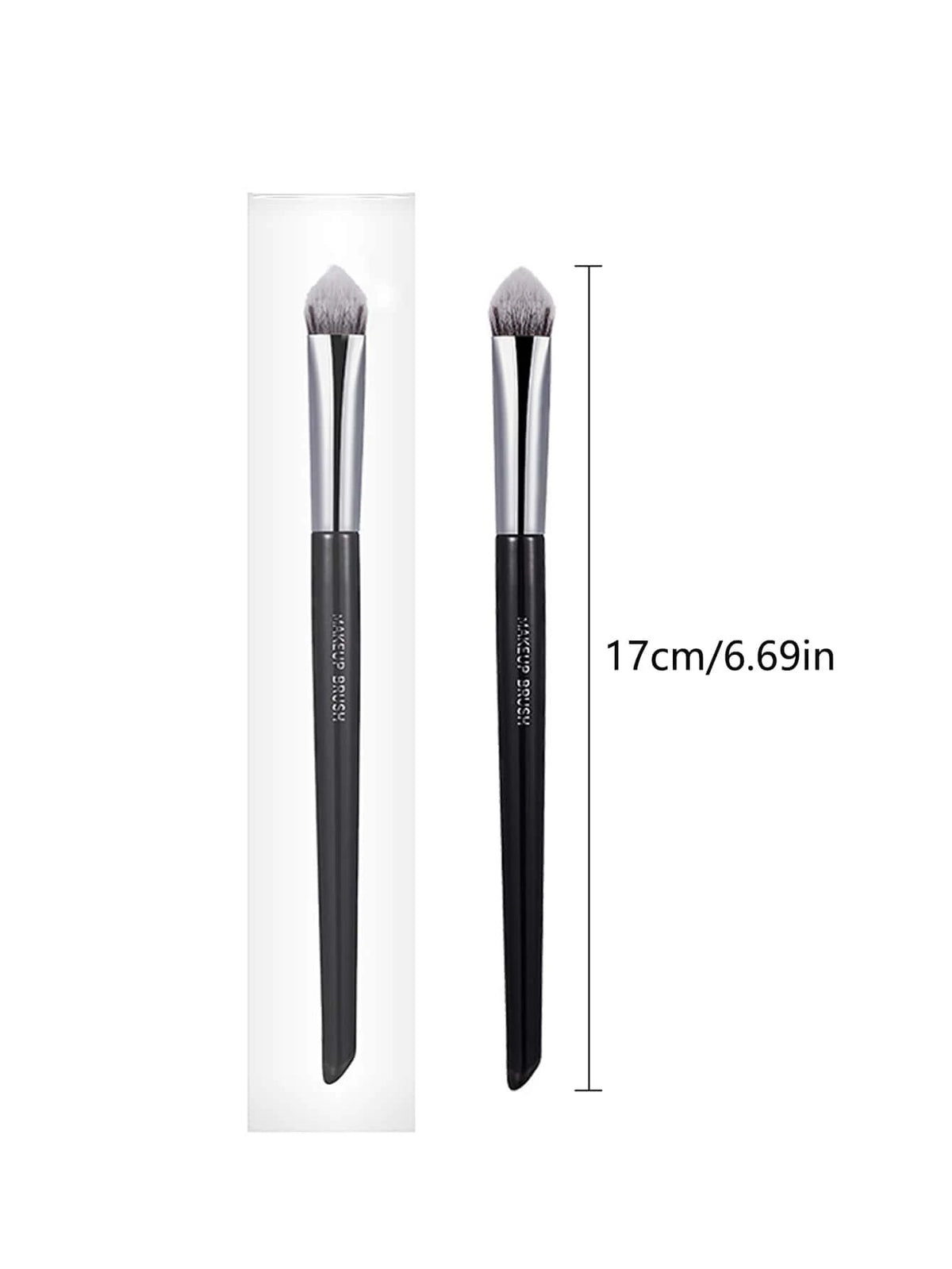 1pc Black Triangular Concealer Brush For Acne, Dark Circles, Tear Troughs, Highlighting And Detailing,Foundation Brush,Concealer Brush,Blush Brush,Contour Brush,Blush Brush,Bronzer Brush,Powder Brush