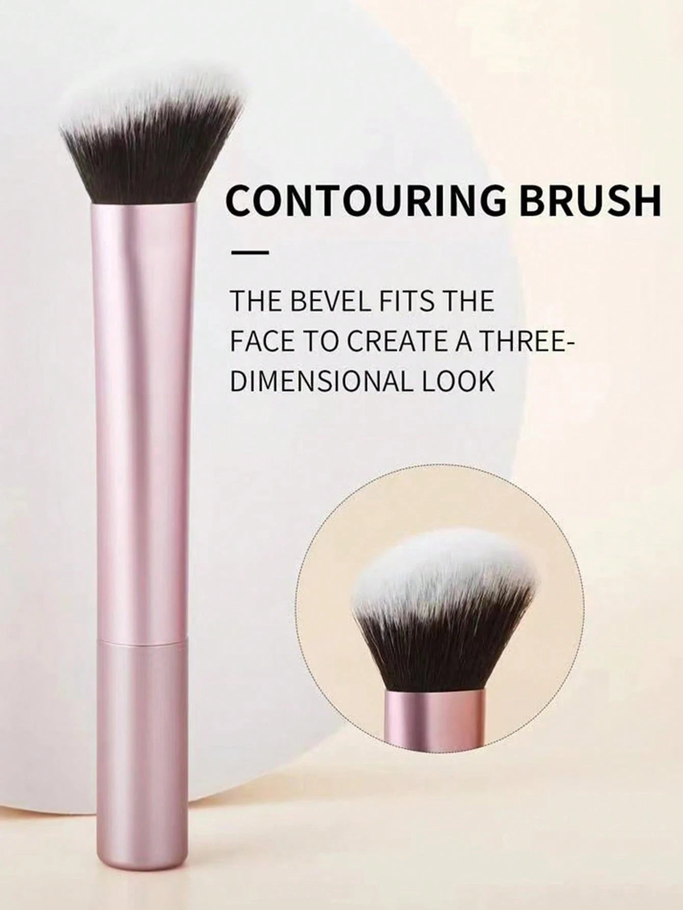 1pc Blush & Contour Brush, Perfect For Cheeks, Forehead, Chin, Nose, Blending & Sculpting, Suitable For Powder, Liquid, Cream,Foundation Brush,Concealer Brush,Blush Brush,Contour Brush,Blush Brush,Bro