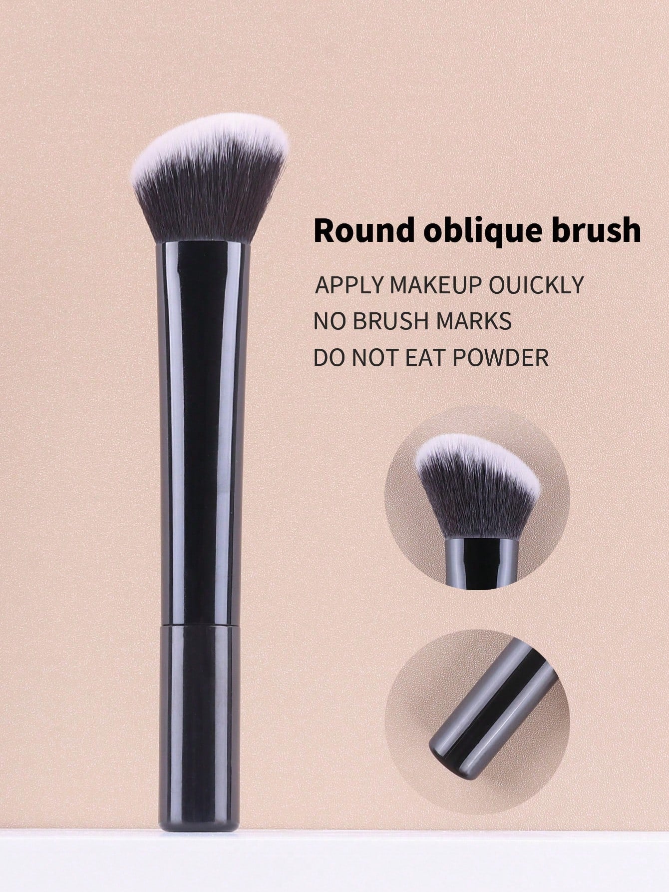 1pc Blush & Contour Brush, Perfect For Cheeks, Forehead, Chin, Nose, Blending & Sculpting, Suitable For Powder, Liquid, Cream,Foundation Brush,Concealer Brush,Blush Brush,Contour Brush,Blush Brush,Bro