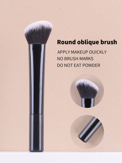 1pc Blush & Contour Brush, Perfect For Cheeks, Forehead, Chin, Nose, Blending & Sculpting, Suitable For Powder, Liquid, Cream,Foundation Brush,Concealer Brush,Blush Brush,Contour Brush,Blush Brush,Bro