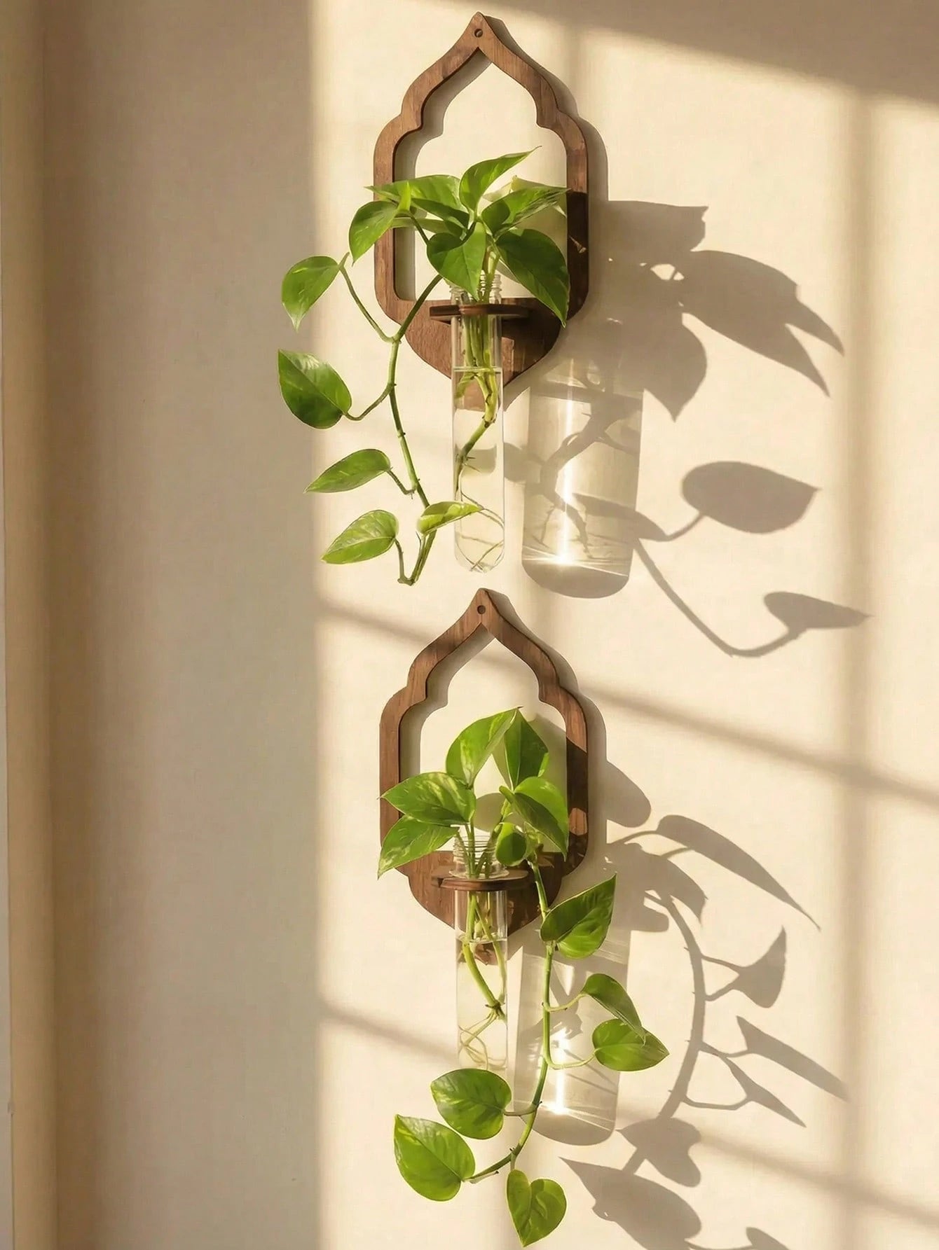 1pc Bohemian Style Hanging Plant Holder, Rustic Home Decor, Indoor Hanging Garden, Retro Wall Mounted Vase, Plant Display Rack, Suitable For Living Room, Bedroom, Office, Boho Home Decor, Indoor Garde
